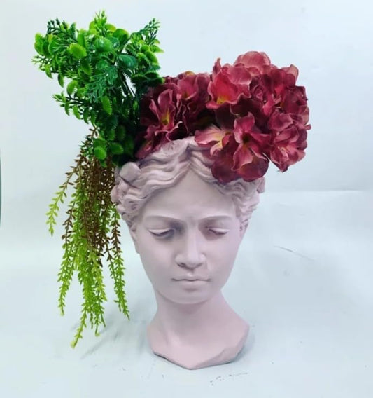 Elegant Face Planter Head Vase, Indoor Home Decor Accent, Helen Head Vase, Helen Head Flowerpot, Helen Head Pot,Unique Decorative Flower Pot, Helen Vase