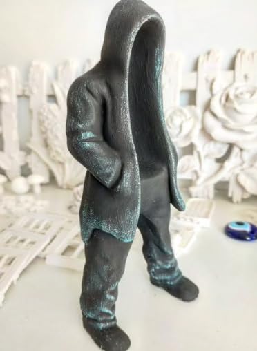 Abstract Hooded Man Statue, Faceless Hoodie Figure Statue, Hooded Man Sculpture, Mysterious Hoodie Figure Decor, Abstract Hooded Man Statue