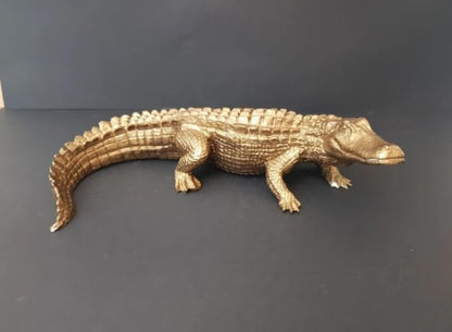 Crocodile Sculpture, Handcrafted Polyester Crocodile Decor, Polyester Crocodile Decor, Alligator Statue, Crocodile Statue for Modern Decor