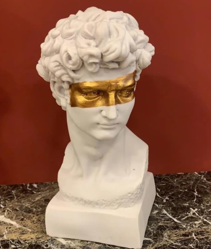 Klassische Büstenskulptur, David-Büstenkopf-Statue, Büstenstatue im Renaissance-Stil, klassische Kopfskulptur, David-Büstenskulptur, David-Büste, David-Büsten-Dekor, David-Skulptur