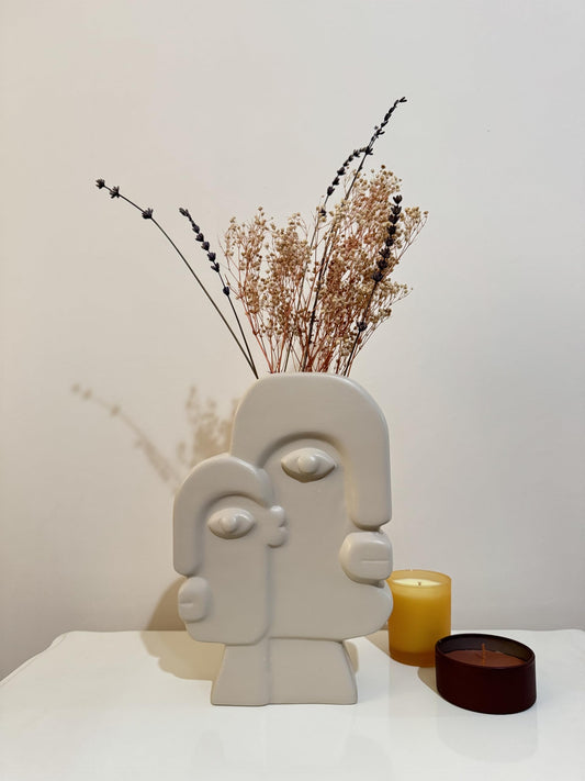 Ceramic Face Art Vase, Flower Face Vase, Abstract Face Sculpture, Nordic Style Vase, Nordic Rustic Decoration, Home Accents, Picasso Vase, Face Vase, Face Art Vase, Abstract Face Vase