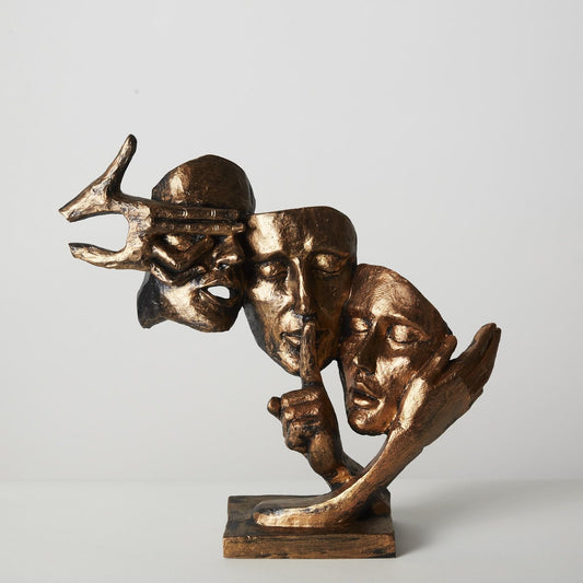 Abstract Three Face Sculpture, Modern Art Decor, Tabletop Statue, Modern Face Sculpture, Face Sculpture, Face Statue, Modern Face Decor, Face Figurine, Modern Face Statue