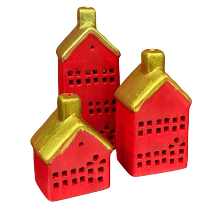 Handgemachtes Haus Kerzenhalter Set, Haus Kerzenständer, Haus Kerzenhalter, Bauernhaus Kerzen Dekor, Geschenk für Kerzenliebhaber, handgemachte Kerze