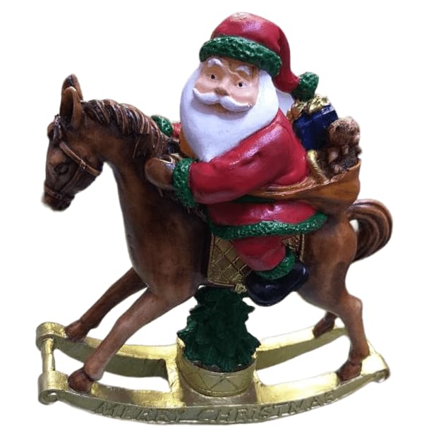 Santa Claus Riding Horse Figurine, Hand-painted Santa figurine, Unique Christmas Decorations, Santa Decor, Santa Claus Decor, Santa Decor, Santa Sculpture