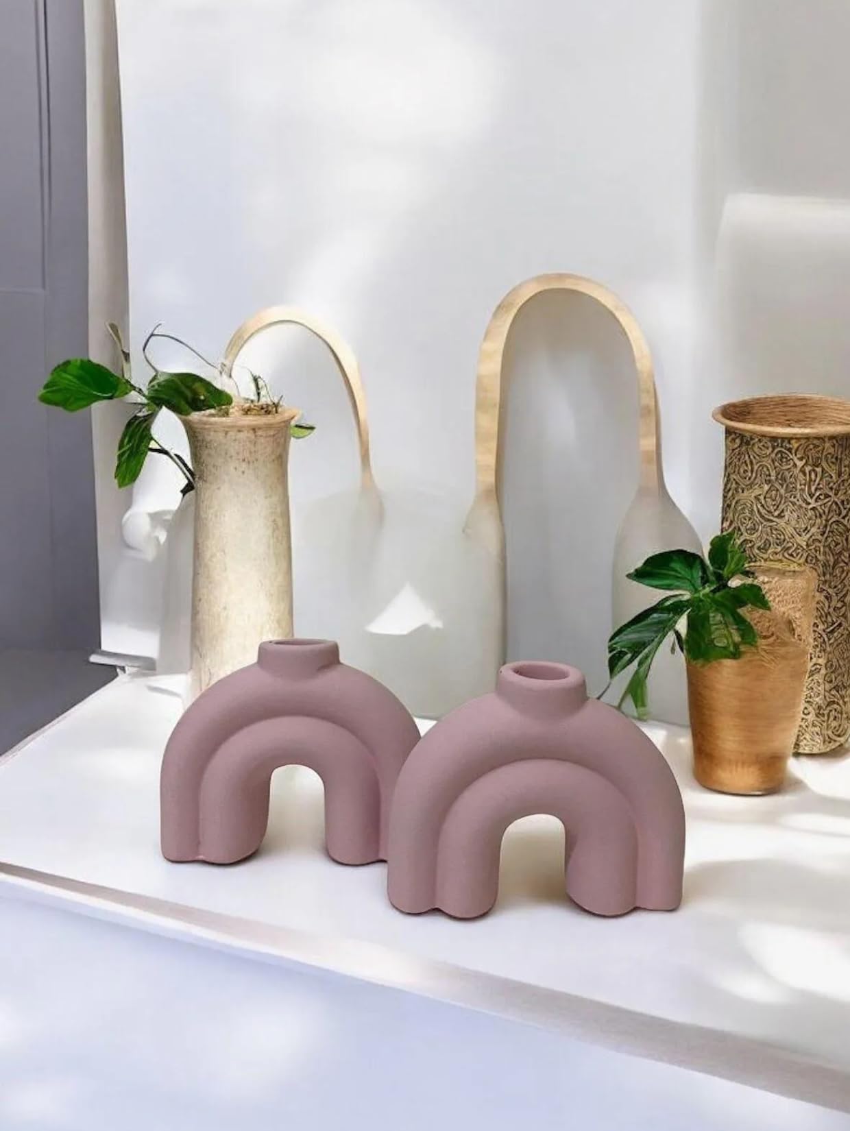 Kerzenständer im Vintage-Stil, Kerzenständer aus Keramik, handgefertigter Kerzenständer, kleiner Kerzenständer, Kerzenständer