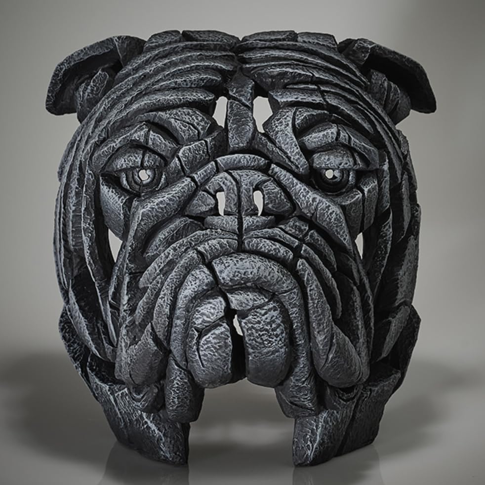 Abstract Bulldog Sculpture, Geometric Bulldog Head Statue, Bulldog Head Sculpture, Polyester Bulldog Wall or Shelf Sculpture, Bulldog Decor