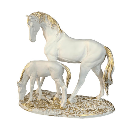 Elegant Horse Decor Statue, Mother and Foal Sculpture, Horse Lover Gift Idea, Animal Figurines For Table Decor, Luxury Horse Decor Figurine