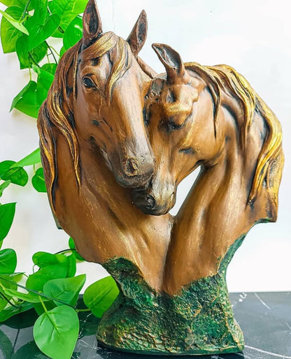 Soul Mate Horse Statue, Soulmate Horse Bust, Double Horse Head Sculpture, Double Horse Head Statue, Horse Couple Statue, Horse Couple Decor