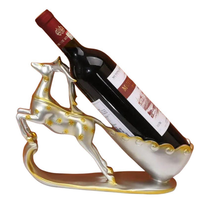 Elegant Deer Wine Rack Sculpture, Decorative Wine Rack with Deer Figure, Stylish Deer Wine Rack Statue, Stylish Animal Bar Decor,