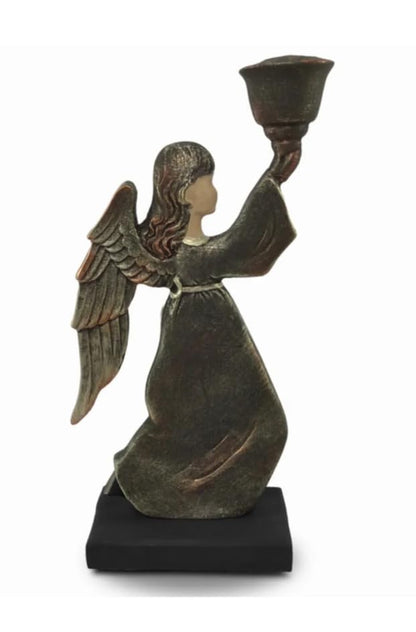 Portacandele a forma di angelo alato, portacandele a forma di angelo, portacandele a forma di angelo, portacandele a forma di bambina, portacandele a forma di statuina di angelo