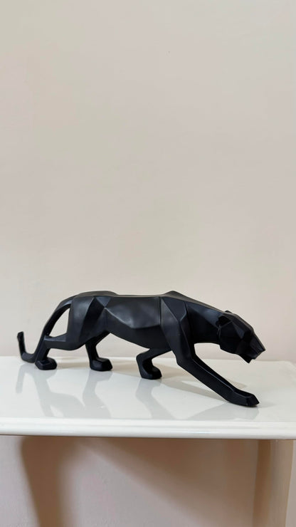 Large Panther Statue, Geometric Animal Figurine, Abstract Panther Sculpture, Panther Decorative Showpiece, Decorative Tabletop Statue