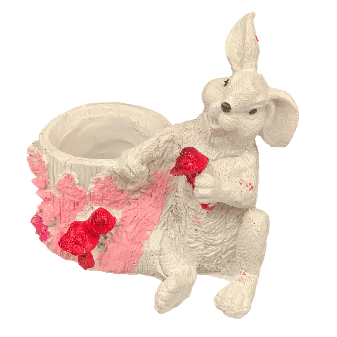 Cute Rabbit Bag Holder Figurine, Hand-Painted Woodland Decor, Easter Rabbit Decor, Woodland Themed Gift, Easter Rabbit Home Decor, Easter Rabbit Decor, Easter Rabbit Statue