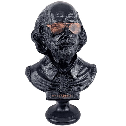 Shakespeare Büste Statue, Shakespeare mit Sonnenbrille Statue, Modernisierte historische Figur Büste, Shakespeare Büste Skulptur, Shakespeare Büste, Shakespeare Statue