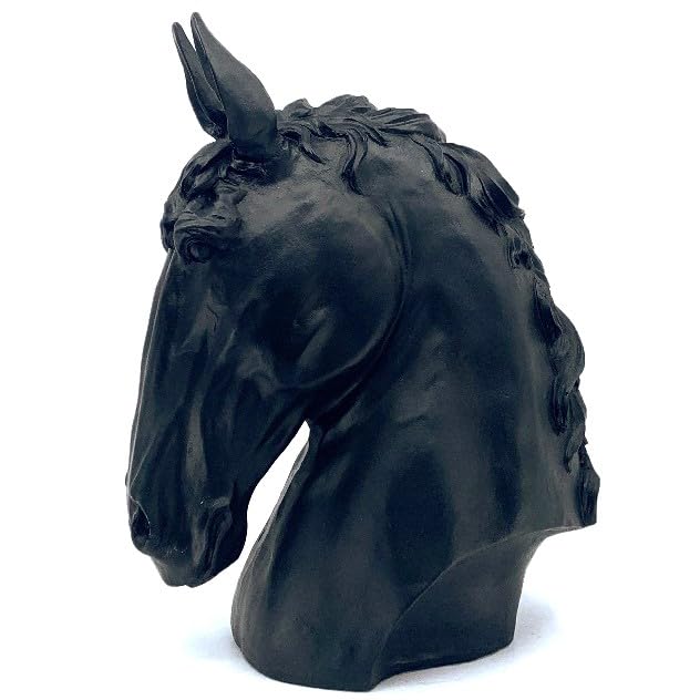 Handmade Horse Head Statue, Elegant Horse Figurine, Horse Head Statue, Horse Sculpture Art, Polyester Horse Statue, Elegant Horse Decor