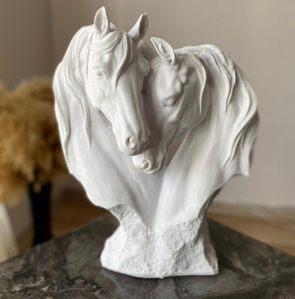 Soul Mate Horse Statue, Soulmate Horse Bust, Double Horse Head Sculpture, Double Horse Head Statue, Horse Couple Statue, Horse Couple Decor