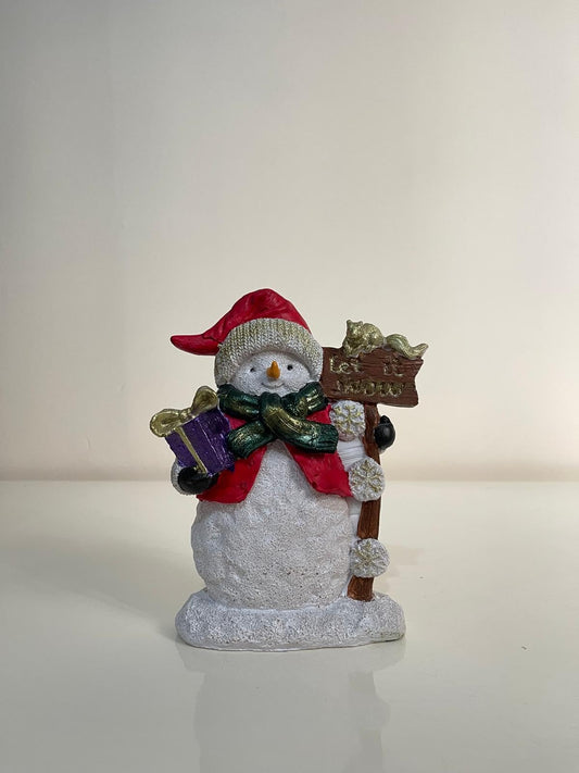Snowman Squirrel, Festive Snowman Statue, Holiday Snowman Decor, Snowman Decor, Christmas Gift Idea, Christmas Snowman Decor, Snowman Gift, Snowman Sculpture