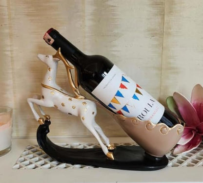 Elegant Deer Wine Rack Sculpture, Decorative Wine Rack with Deer Figure, Stylish Deer Wine Rack Statue, Stylish Animal Bar Decor,