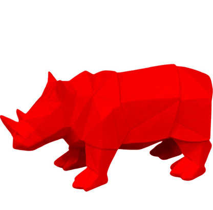 Modern Geometric Rhino Statue in Cubic Design, Geometric Rhino Sculpture, Cubic Rhino Statue, Minimalist Rhino Decor, Abstract Rhino Decor
