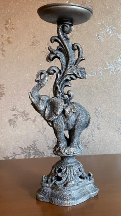 Elephant Candlestick Holder Set of 2, Elephant Candle Holder, Elephant Candlestick, Vintage Elephant Candlestick, Polyester Candle Holder