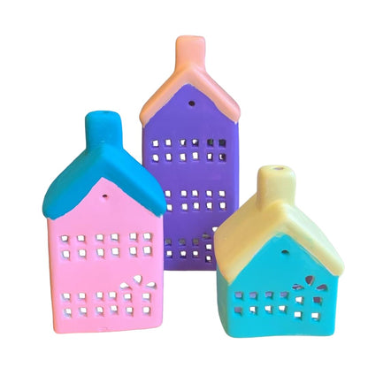 Handgemachtes Haus Kerzenhalter Set, Haus Kerzenständer, Haus Kerzenhalter, Bauernhaus Kerzen Dekor, Geschenk für Kerzenliebhaber, handgemachte Kerze