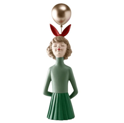 Girl Balloon Statue with Skirt and Bunny Ears, Girl Balloon Statue, Unique Gift Statue, Girl Sculpture Decor, Girl Balloon Sculpture, Girl Balloon Decor, Girl Balloon Objects