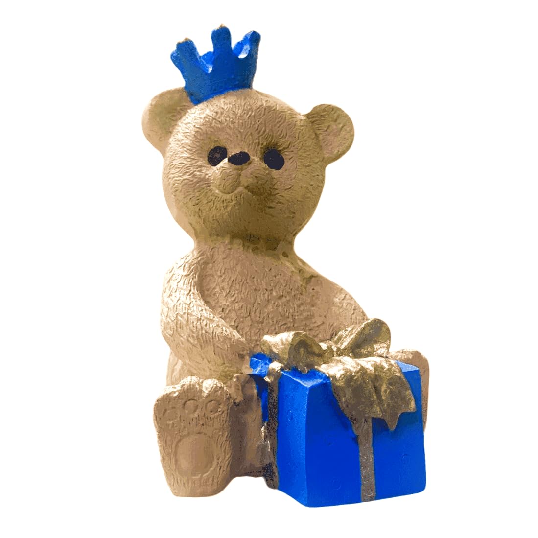 Gift Wrapped Bear Statue, Crowned Bear Figurine, Handmade Gift Bear Statue, Crowned Bear Statue, Handmade Bear Statue, Crowned Bear Decor, Crowned Bear Sculpture, Gift Wrapped Bear Decor