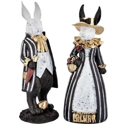 Easter Bunny Decor, Elegant Rabbit Couple, Easter Home Decor, Spring Decoration, Easter Gift, Bunny Sculpture, Easter Rabbit Decor, Easter Rabbit Sculpture