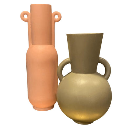 Modern Minimalist Vases Set of 2, Modern Home Decor, Minimalist Vase Set, Modern Vase, Decorative Vase, Round Modern Vase, Rustic Shelf Vase