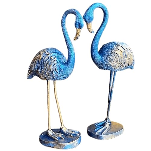 Flamingo Figurine Set, Polyester Flamingo Sculpture, flamingo Figurine, Polyester Flamingo Statue, Flamingo Decor, Handmade Flamingo Art