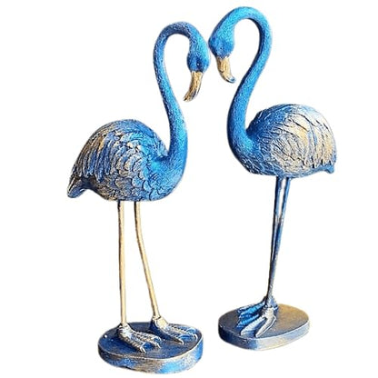 Flamingo Figurine Set, Polyester Flamingo Sculpture, flamingo Figurine, Polyester Flamingo Statue, Flamingo Decor, Handmade Flamingo Art