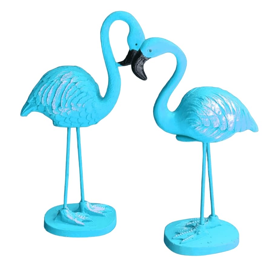Flamingo Figurine Set, Polyester Flamingo Sculpture, flamingo Figurine, Polyester Flamingo Statue, Flamingo Decor, Handmade Flamingo Art