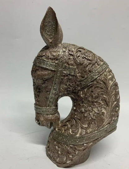 Ornate Horse Head Sculpture, Elegant Horse Figurine, Decorative Horse Head, Polyester Horse Decor, Horse Lover Gift, Modern Horse Bust, Horse Head Decor, Horse Head Statue