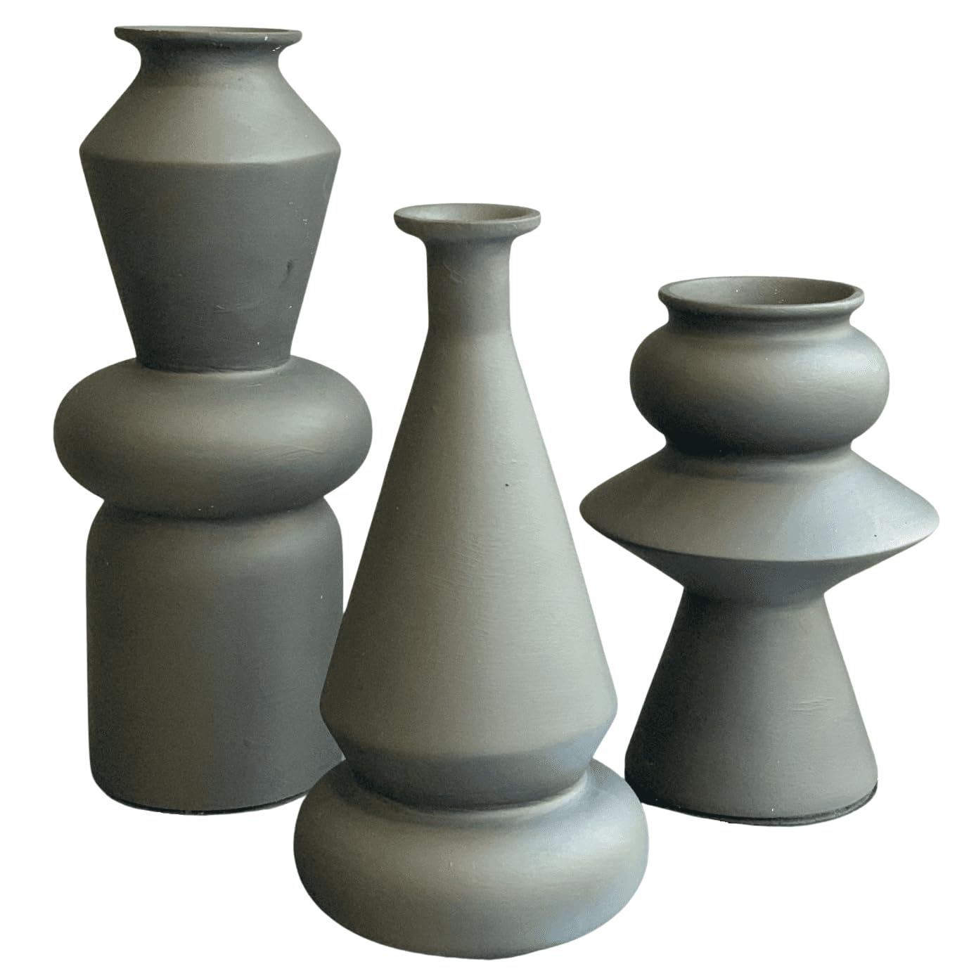 Modern Ceramic Vases Set, Geometric Decorative Vases, Minimalist Table Vase, Geometric Flower Vase, Boho Aesthetic Vases, Abstract Art Vases, Flower Vase
