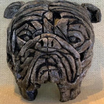 Abstract Bulldog Sculpture, Geometric Bulldog Head Statue, Bulldog Head Sculpture, Polyester Bulldog Wall or Shelf Sculpture, Bulldog Decor
