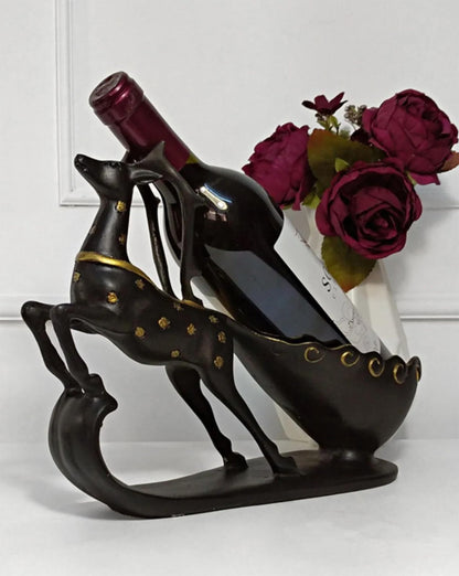 Elegant Deer Wine Rack Sculpture, Decorative Wine Rack with Deer Figure, Stylish Deer Wine Rack Statue, Stylish Animal Bar Decor,