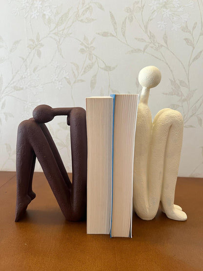Abstract Bookends Set of 2, Modern Figurines for Shelf or Desk Decor, Abstract Bookends, Modern Bookshelf Decor, Polyester Bookend Set