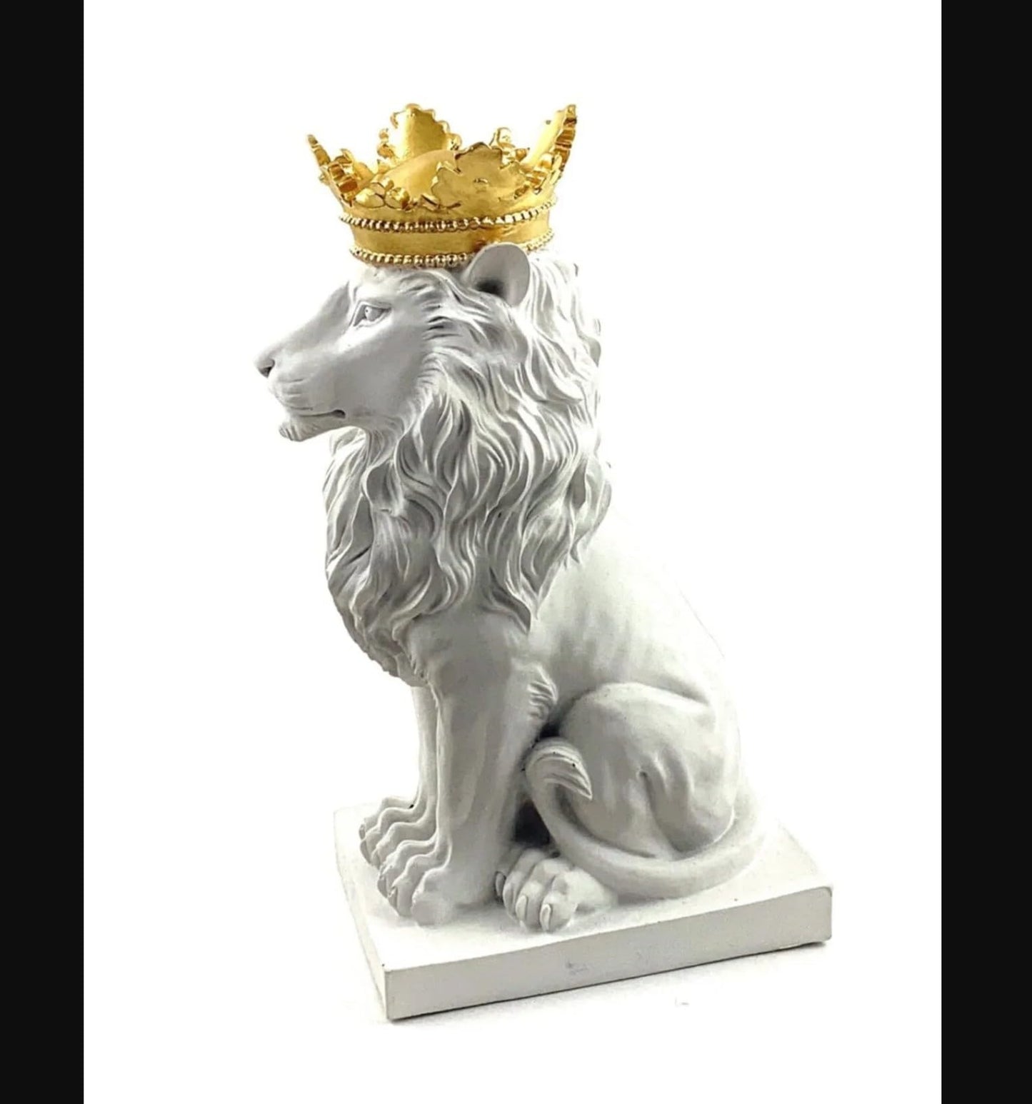 Regal Lion Statue With Crown, Crowned Lion Sculpture, Royal Jungle King Figurine, Royal Themed Home Decor, Lion Crown Figurine, Lion Crown Sculpture, Lion Crown Decor