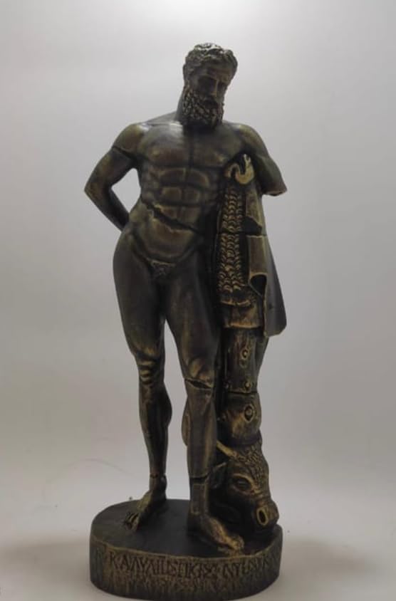 Antike griechische Herkules-Statue, handgemachte Mythologie-Statue, handgemachte Herkules-Skulptur, griechische Mythologie-Herkules-Figur, Herkules-Statue