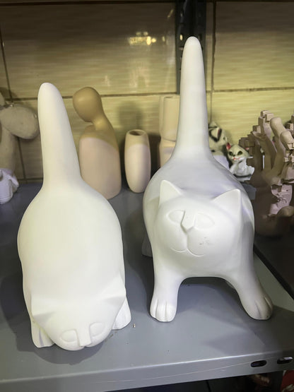 Minimalistisches Katzenstatuen-Set, Moderne Katzenskulpturen, Wohndekor, Minimalistisches Katzendekor, Katzenskulptur, Moderne Katzenstatuen, Geschenkidee für Katzenliebhaber