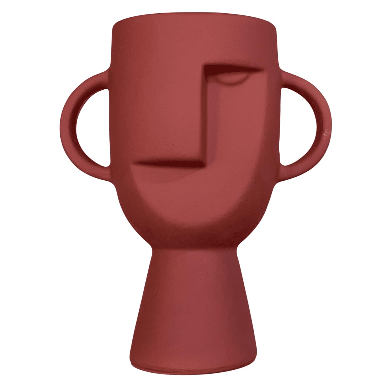 Abstract Face Vase with Dual Handles, Abstract Face Vase, Nordic Style Vase, Polyester Face Art, Small Face Vase, Twin Handle Sculpture