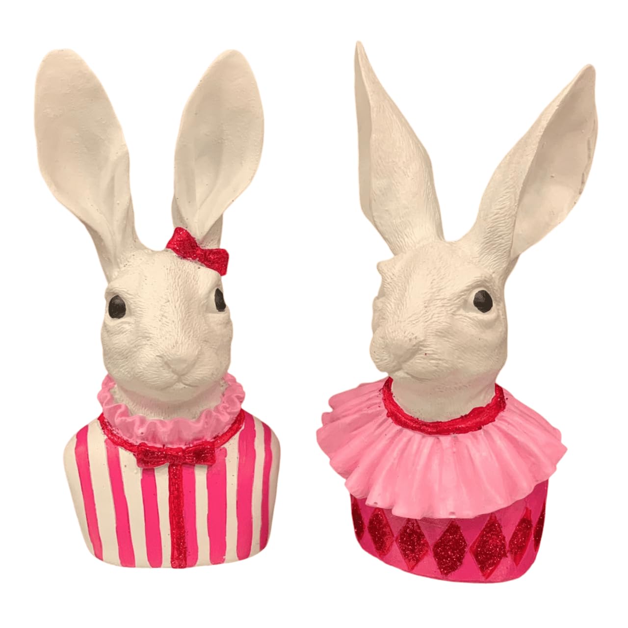 Bunny Bust Figurines, Bunny Bust Decor, Rabbit Figurines Set, Bunny Art Decor, Bunny Decor, Easter Rabbit Figurine, Handmade Rabbit Figurine