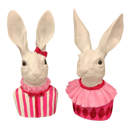 Bunny Bust Figurines, Bunny Bust Decor, Rabbit Figurines Set, Bunny Art Decor, Bunny Decor, Easter Rabbit Figurine, Handmade Rabbit Figurine
