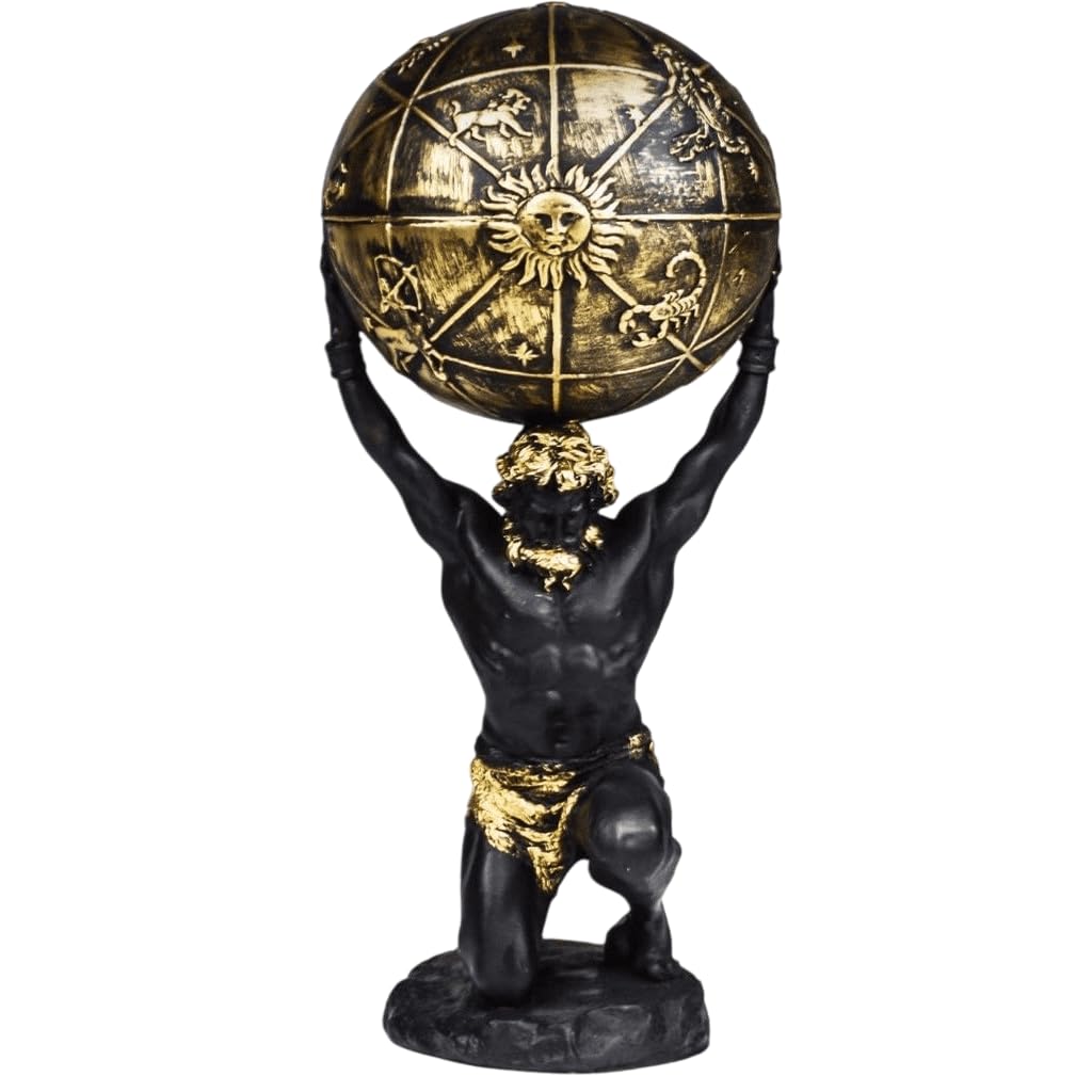 Atlas Holding the Globe Statue, Atlas Figurine, Greek Mythology Decor, Atlas Sculpture, Mythology Art Decor, Mythology Statue, Atlas Bust Decor, Atlas Statue