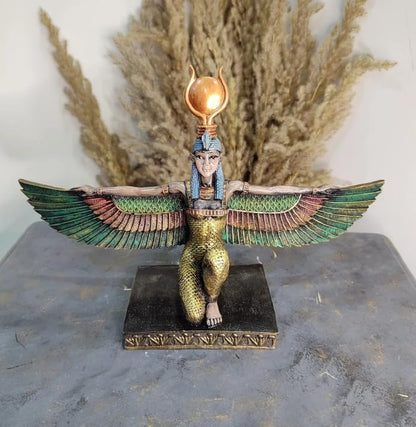 Egyptian Goddess Isis Sculpture, Isis Statue, Winged Isis Goddess Statue, Ancient Egyptian Isis Statue, Handmade Isis Sculpture, Isis Decor