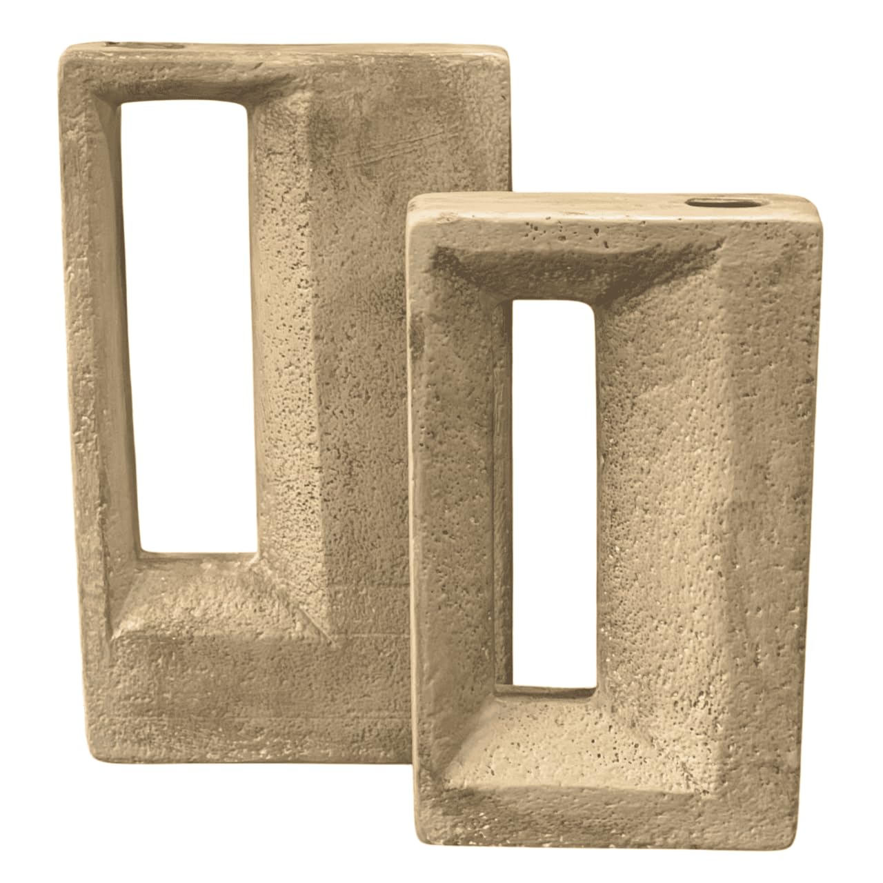 Modern Rectangular Ceramic Vase Set, Handmade Rectangular Ceramic Vases, Geometric Ceramic Vase, Rectangular Hollow Vases Ceramic Set
