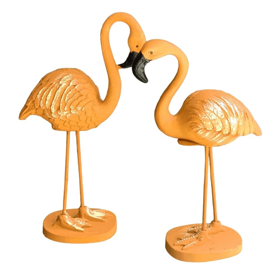 Flamingo Figurine Set, Polyester Flamingo Sculpture, flamingo Figurine, Polyester Flamingo Statue, Flamingo Decor, Handmade Flamingo Art