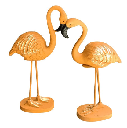 Flamingo Figurine Set, Polyester Flamingo Sculpture, flamingo Figurine, Polyester Flamingo Statue, Flamingo Decor, Handmade Flamingo Art