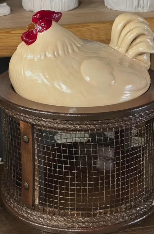 Farmhouse Chicken Egg Basket, Handmade Chicken Egg Holder Cage, Rooster Kitchen Decor, Chicken Wire Egg Storage, Hen Egg Holder