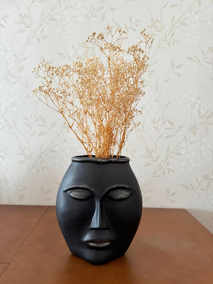 Abstract Face Vase, Modern Ceramic Planter, Minimalist Face Sculpture Pot, Unique Sculpture Vase, Artistic Face Decor, Aesthetic Indoor Pot, Ceramic Face Vase, Artistic Face Vase