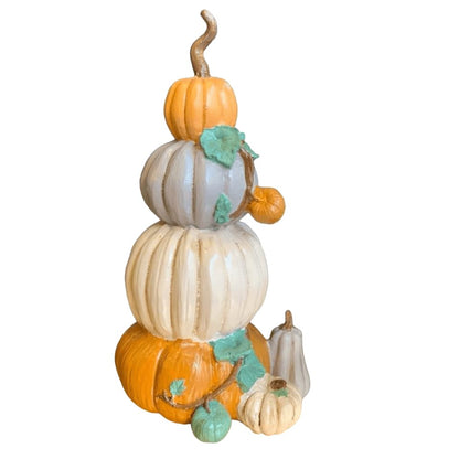 Pumpkin Harvest Decor, Gourd Figurine, Striped Pumpkin Decor, Autumn Gourd Figurine, Seasonal Home Decor, Handmade Harvest Decor, Pumpkin Sculpture, Pumpkin Statue, Pumpkin Decor